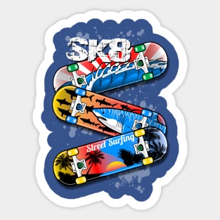 SK8 Skateboards Street Surfing Sticker